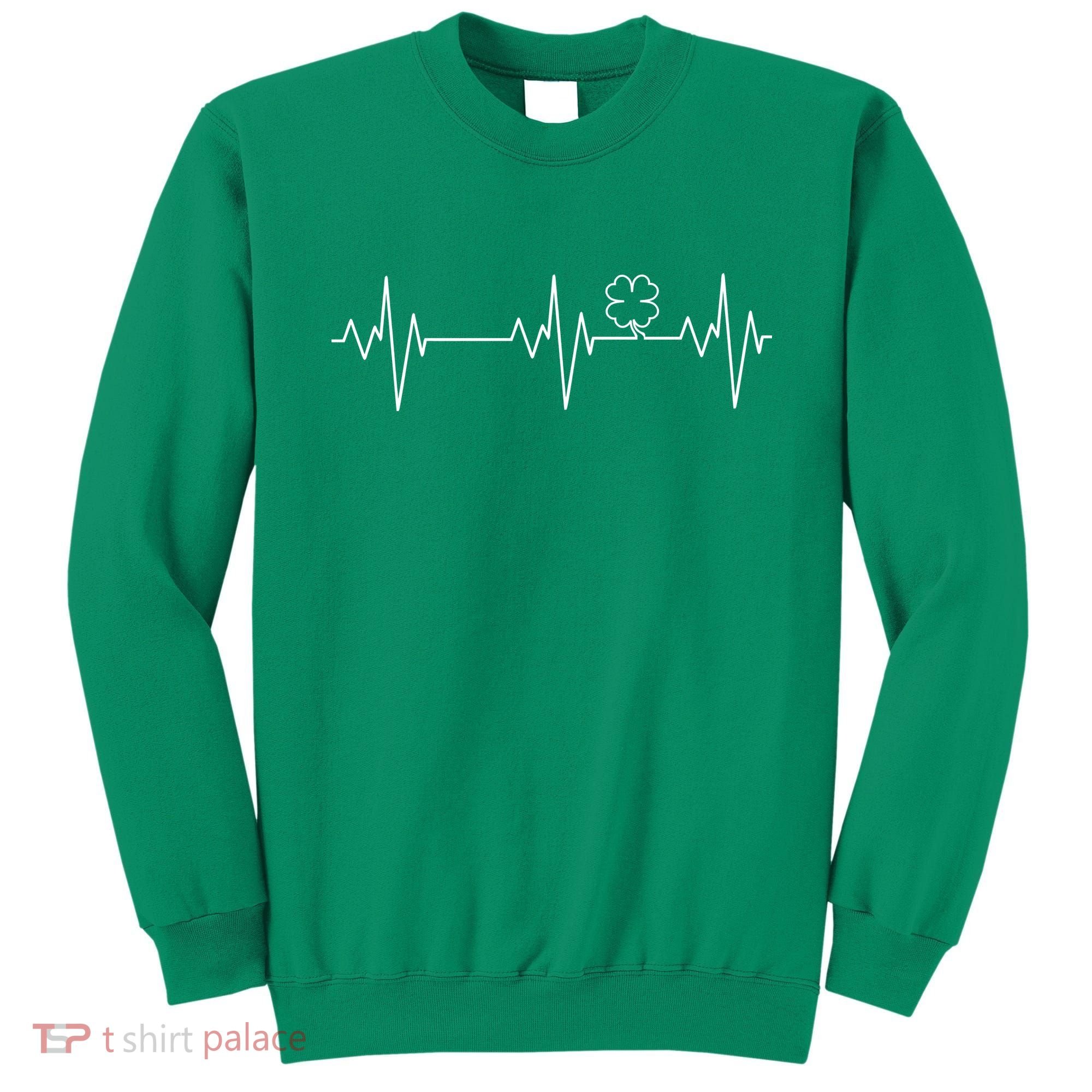 Irish Clover Heartbeat Funny St. Patrick's Day Sweatshirt