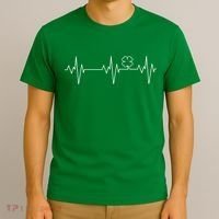 Irish Clover Heartbeat Funny St. Patrick's Day T-Shirt thumb 3