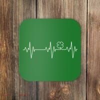 Irish Clover Heartbeat Funny St. Patrick's Day Coaster thumb 0