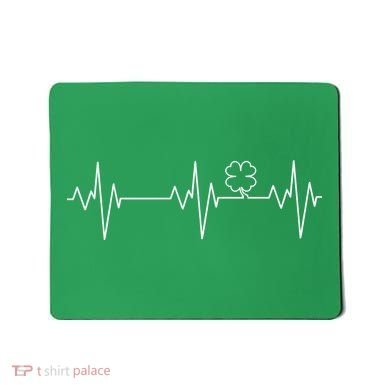 Irish Clover Heartbeat Funny St. Patrick's Day Mousepad