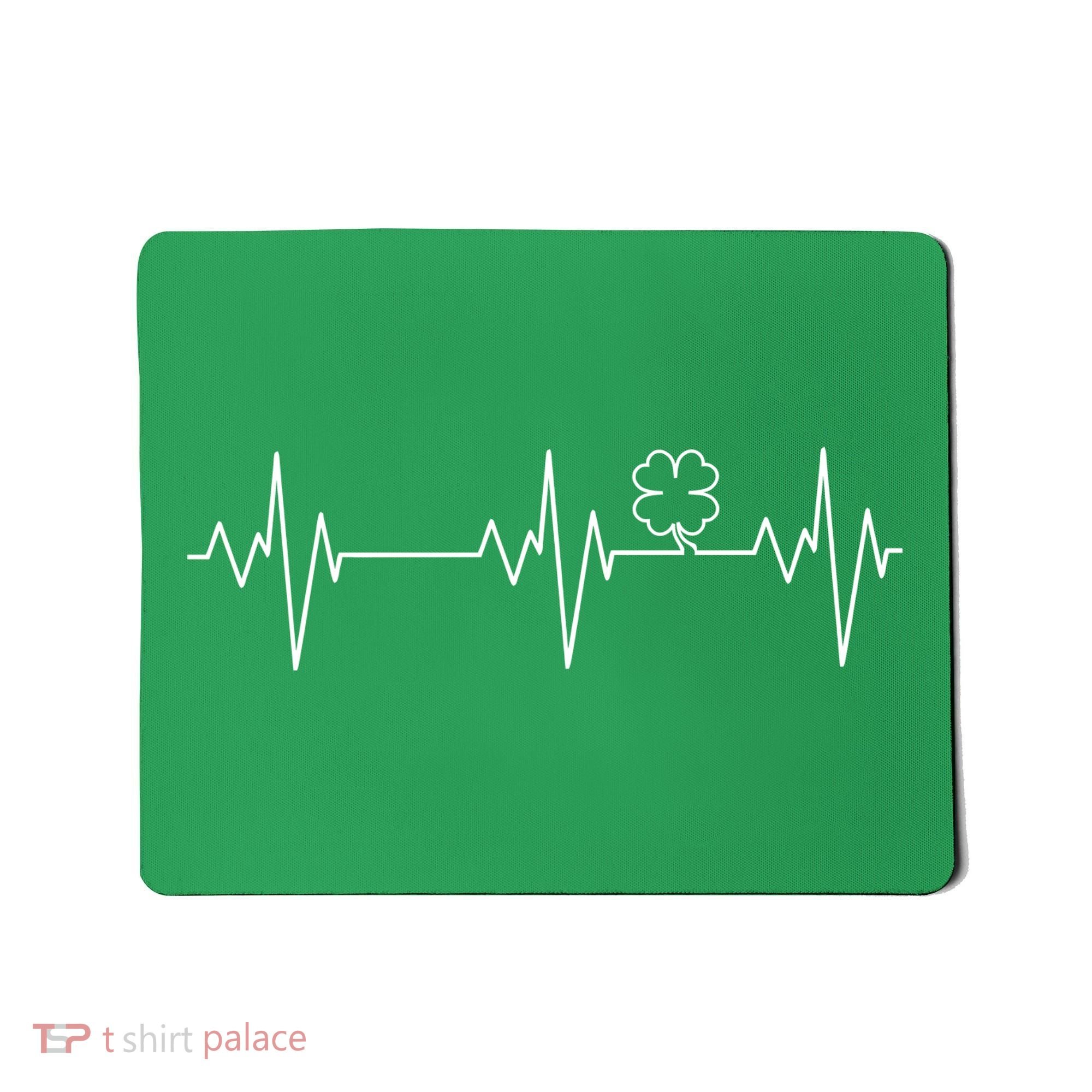 Irish Clover Heartbeat Funny St. Patrick's Day Mousepad