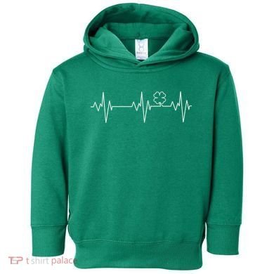 Irish Clover Heartbeat Funny St. Patrick's Day Toddler Hoodie