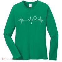 Irish Clover Heartbeat Funny St. Patrick's Day Women's Long Sleeve Shirt thumb 0