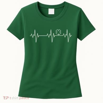 Irish Clover Heartbeat Funny St. Patrick's Day Women's T-Shirt