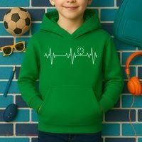 Irish Clover Heartbeat Funny St. Patrick's Day Kids Hoodie thumb 2