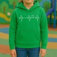Irish Clover Heartbeat Funny St. Patrick's Day Kids Hoodie thumb 3