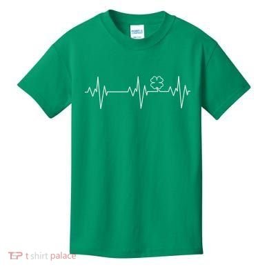 Irish Clover Heartbeat Funny St. Patrick's Day Kids T-Shirt