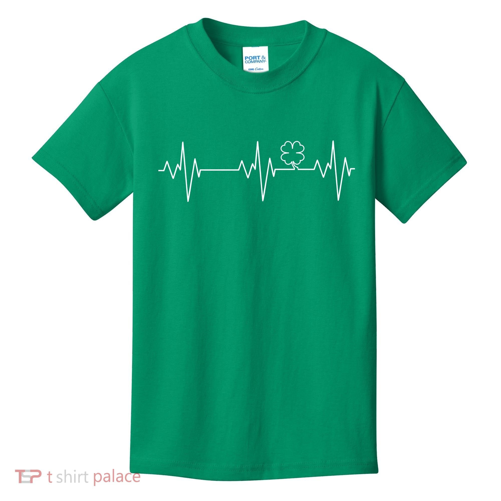 Irish Clover Heartbeat Funny St. Patrick's Day Kids T-Shirt
