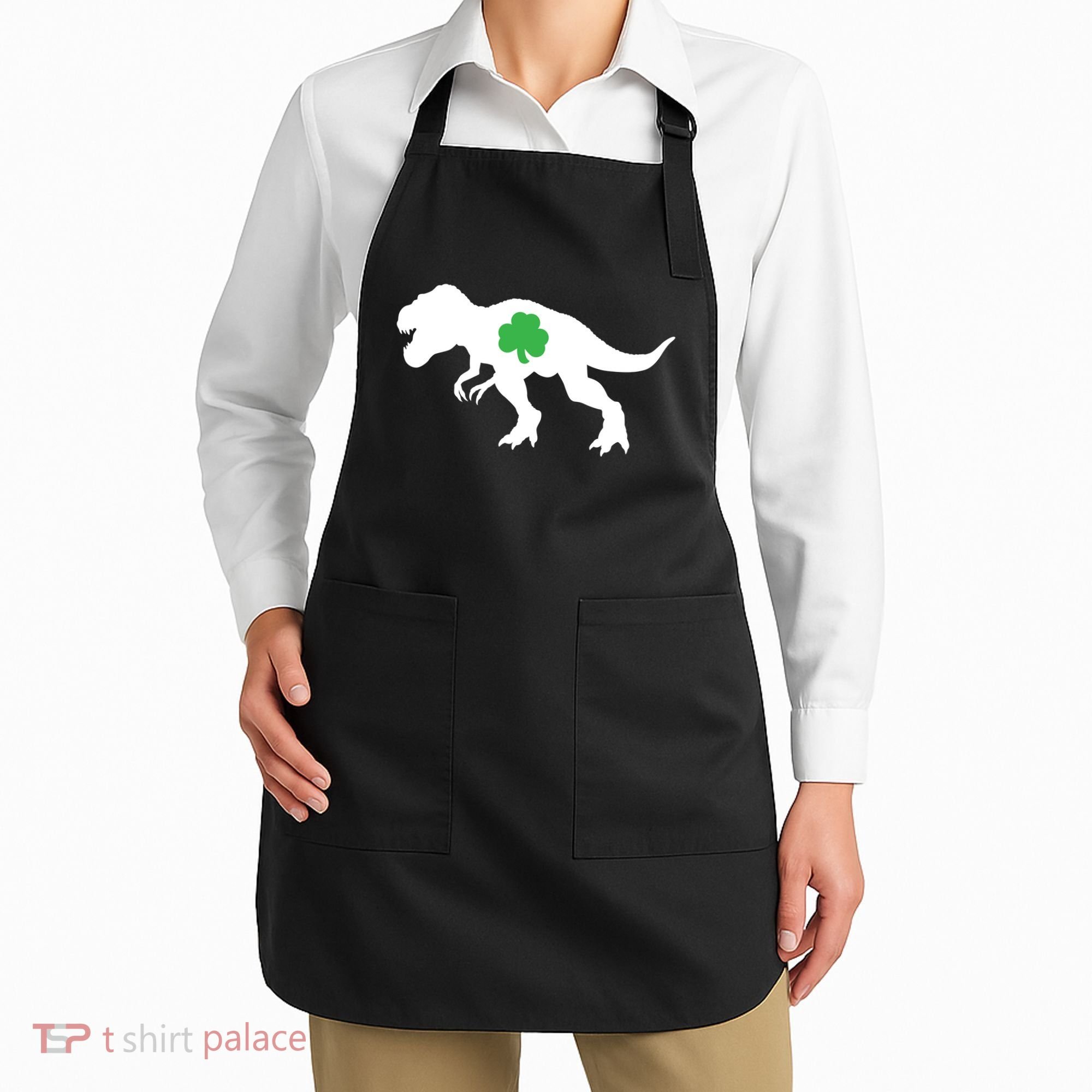 Irish Clover T-Rex Apron