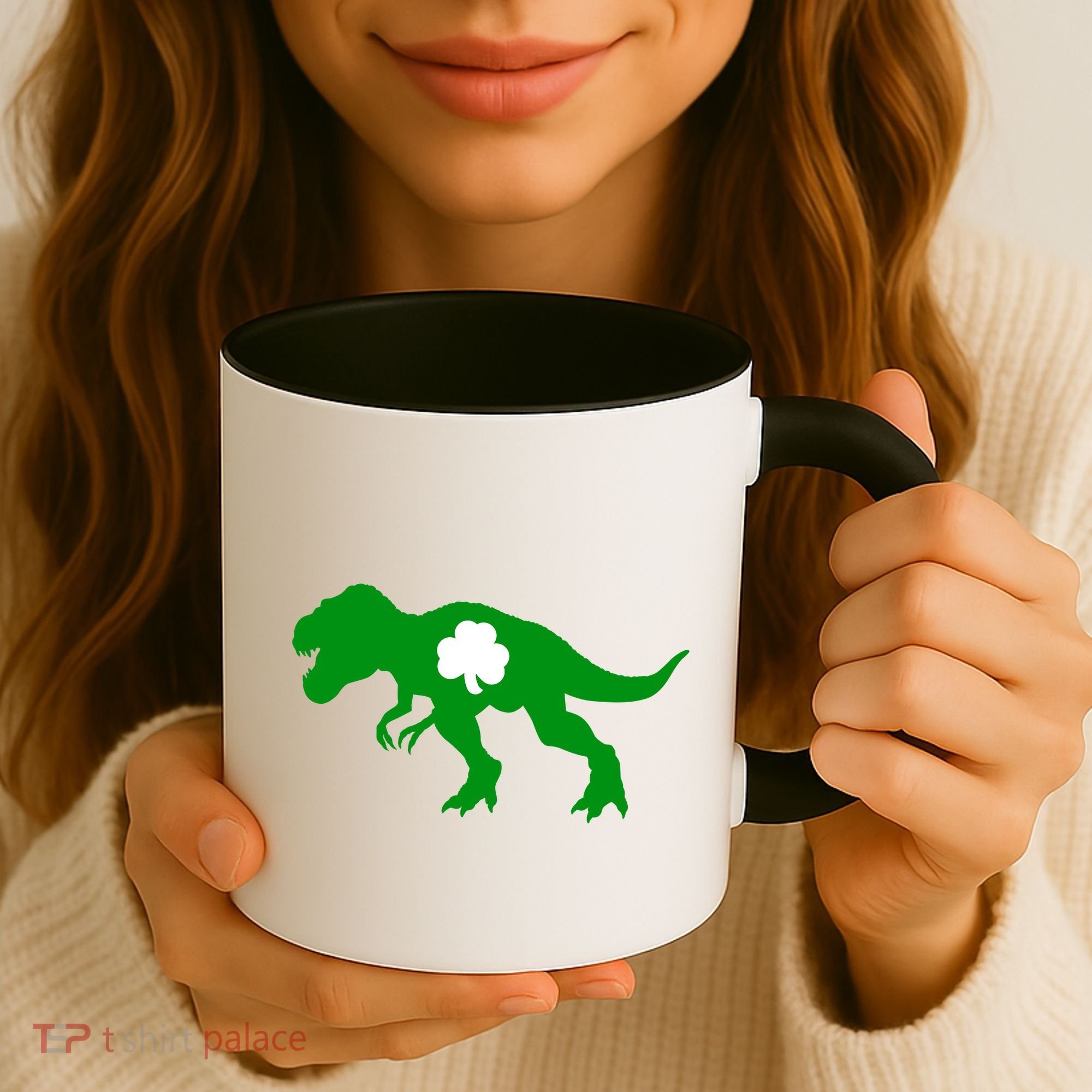 Irish Clover T-Rex Coffee Mug