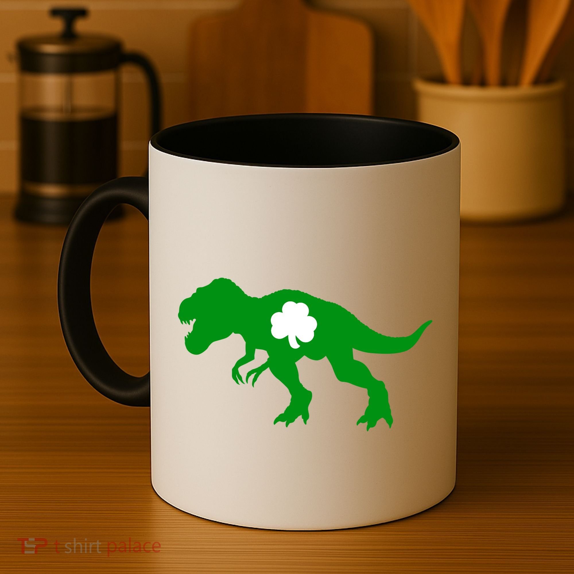 Irish Clover T-Rex Coffee Mug