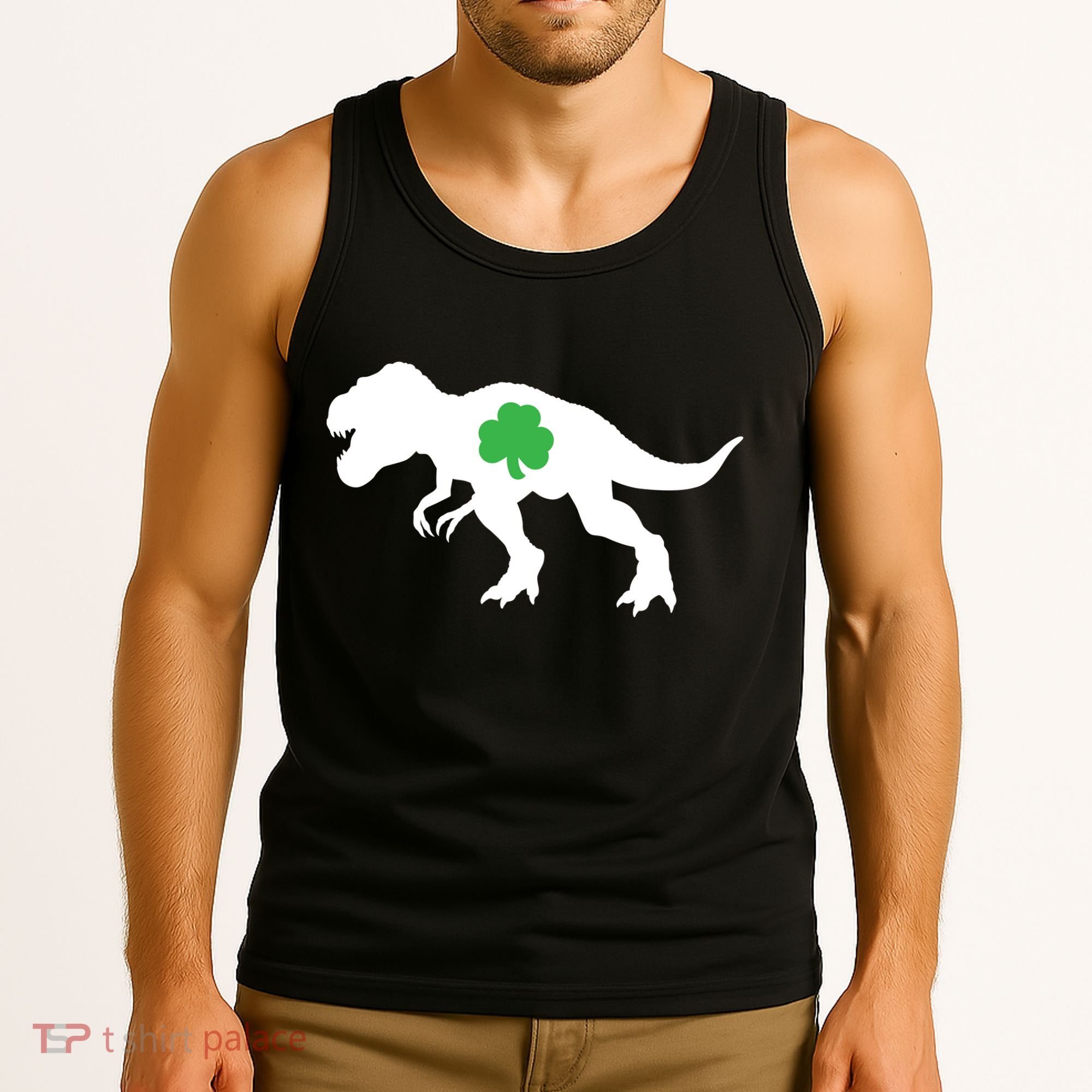 Irish Clover T-Rex Tank Top