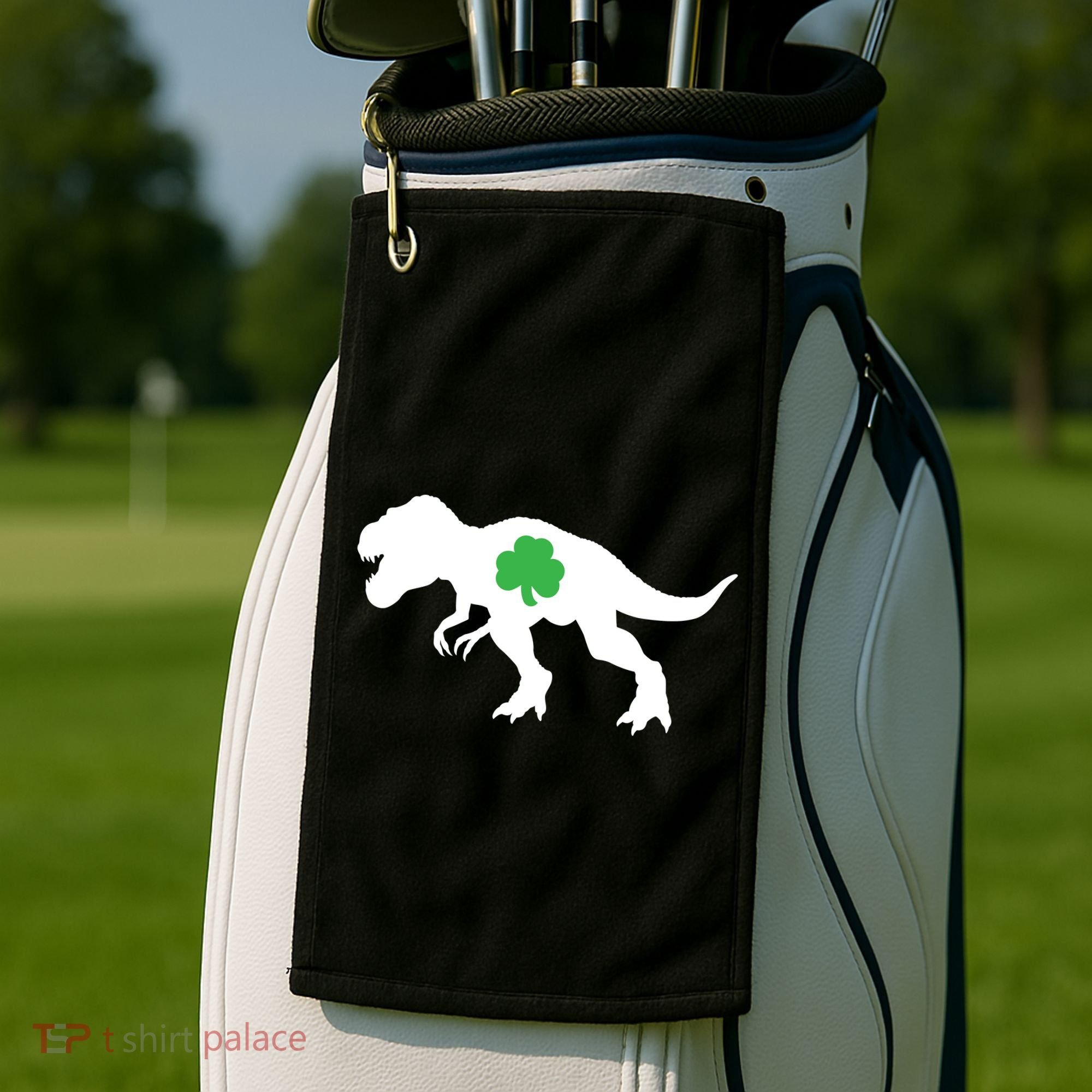 Irish Clover T-Rex Golf Towel