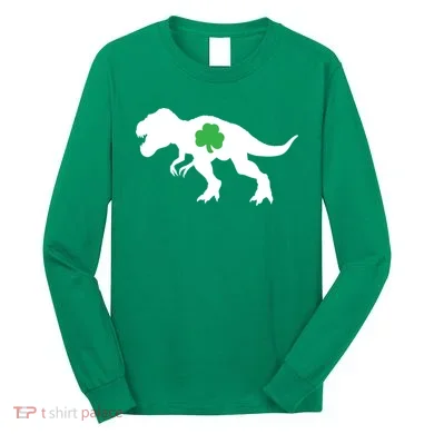 Irish Clover T-Rex Long Sleeve Shirt