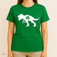 Irish Clover T-Rex T-Shirt thumb 4