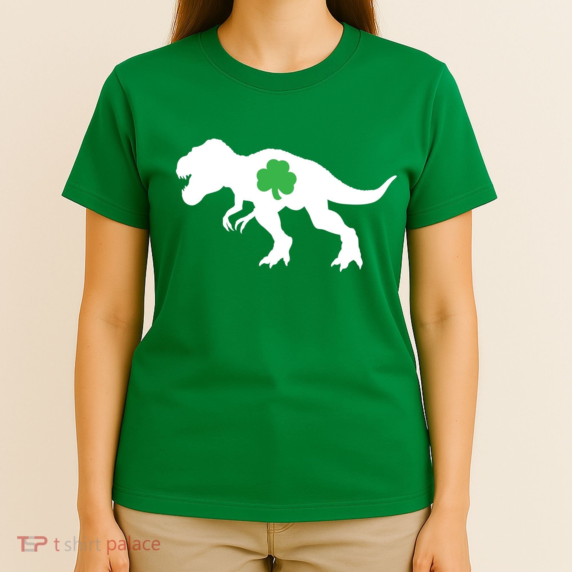 Irish Clover T-Rex T-Shirt