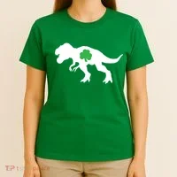 Irish Clover T-Rex T-Shirt thumb 4
