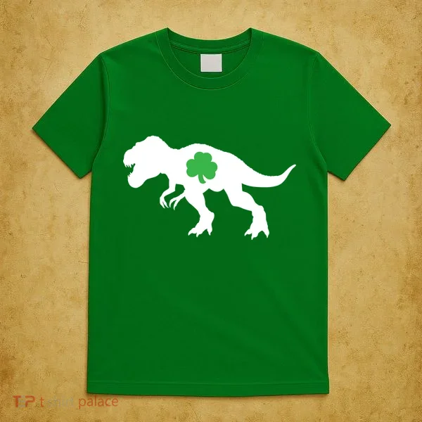 Irish Clover T-Rex T-Shirt