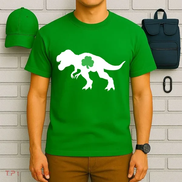 Irish Clover T-Rex T-Shirt