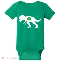 Irish Clover T-Rex Baby Bodysuit thumb 0
