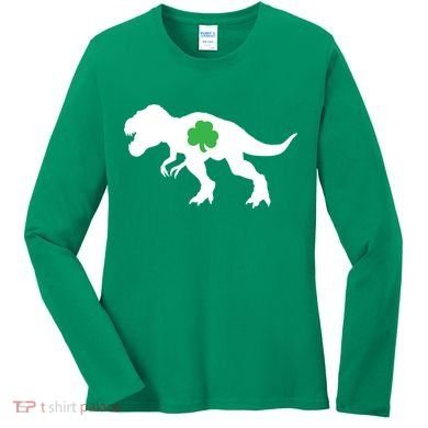 Irish Clover T-Rex Women's Long Sleeve Shirt