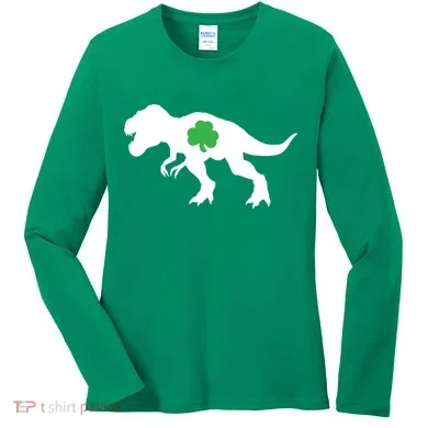 Irish Clover T-Rex Women's Long Sleeve Shirt