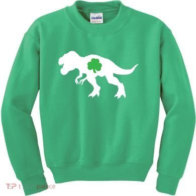 Irish Clover T-Rex Kids Sweatshirt