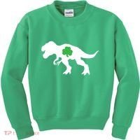 Irish Clover T-Rex Kids Sweatshirt thumb 0