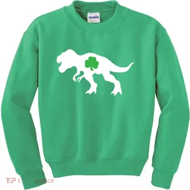 Irish Clover T-Rex Kids Sweatshirt