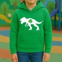 Irish Clover T-Rex Kids Hoodie thumb 3