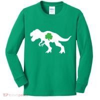Irish Clover T-Rex Kids Long Sleeve Shirt thumb 0