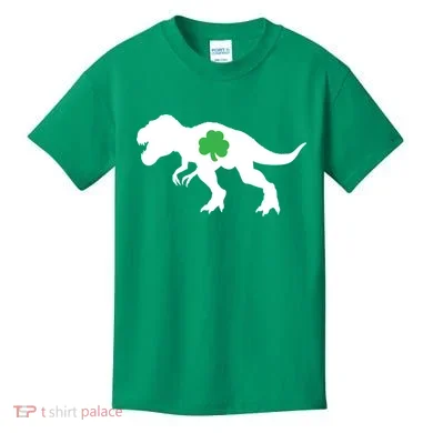 Irish Clover T-Rex Kids T-Shirt