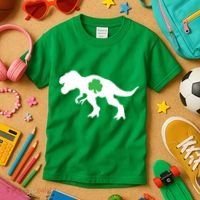 Irish Clover T-Rex Kids T-Shirt thumb 3