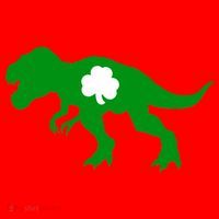 Irish Clover T-Rex Santa Hat thumb 1
