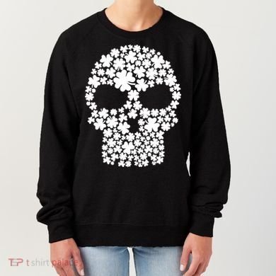 Irish Clovers St. Patrick's Day Skull Women's Sweatshirt