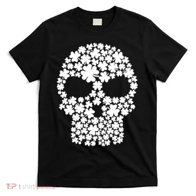 Irish Clovers St. Patrick's Day Skull T-Shirt