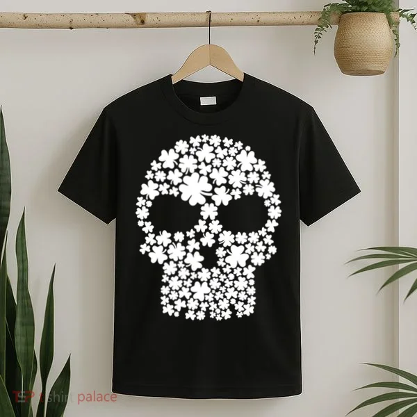 Irish Clovers St. Patrick's Day Skull T-Shirt