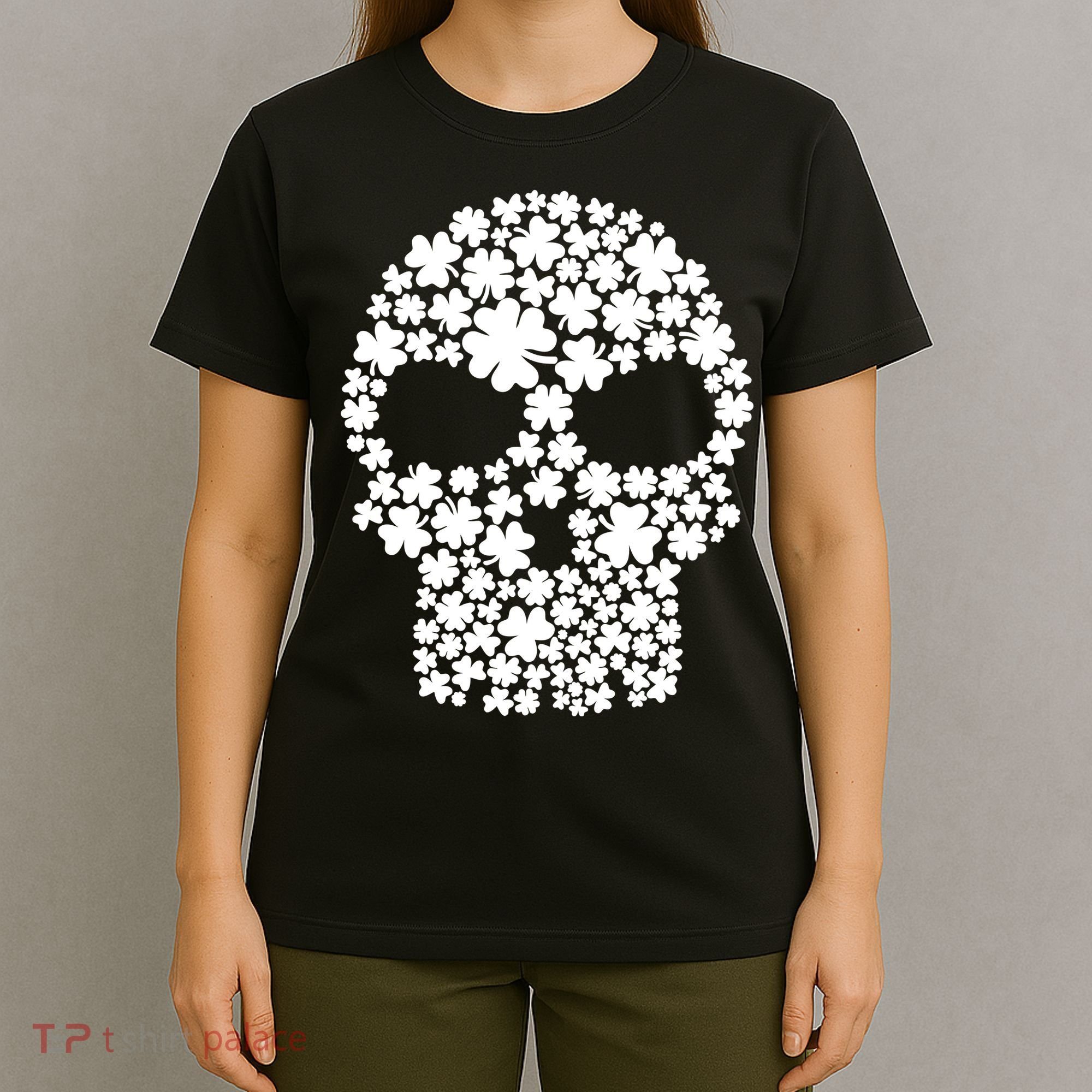 Irish Clovers St. Patrick's Day Skull T-Shirt