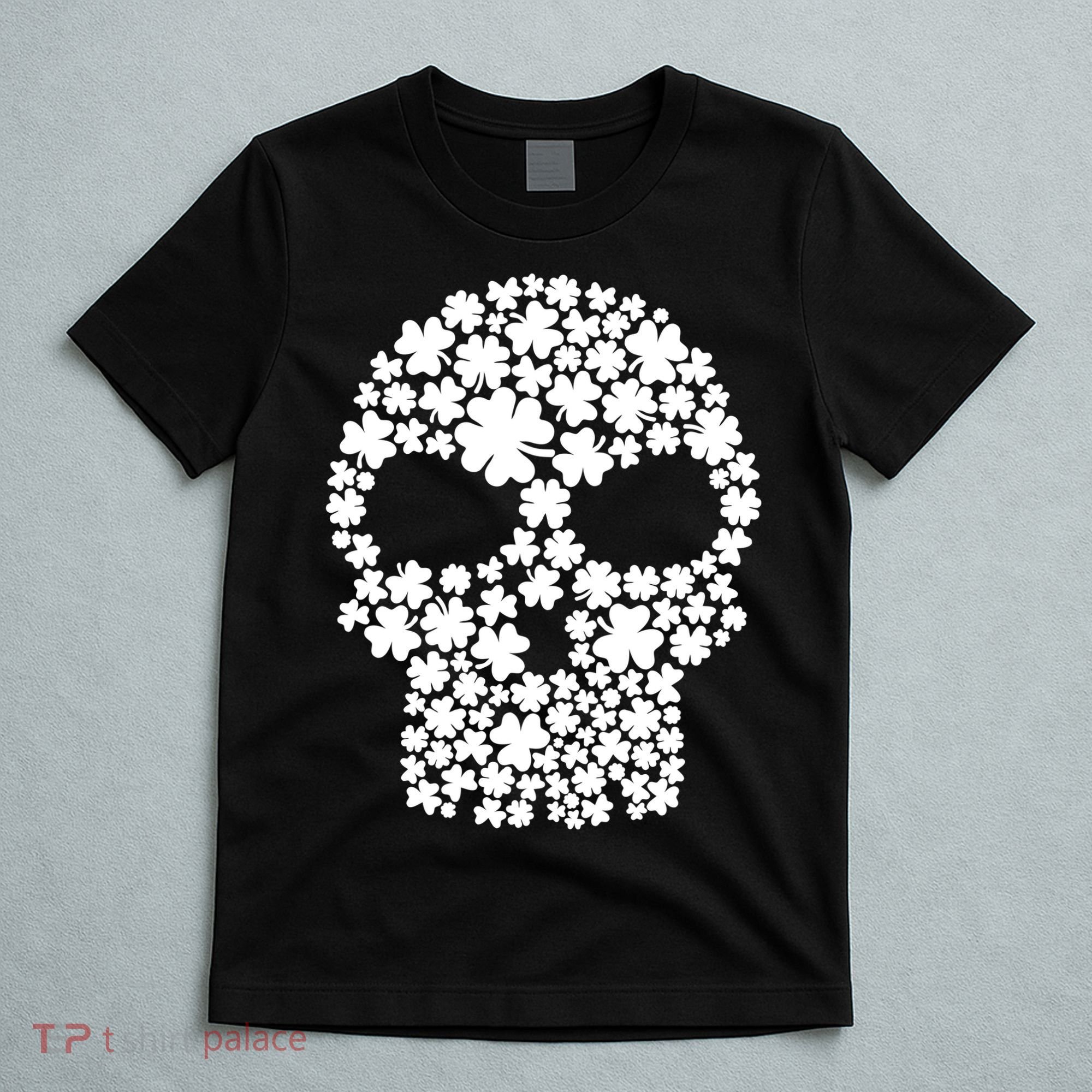 Irish Clovers St. Patrick's Day Skull T-Shirt