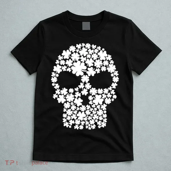 Irish Clovers St. Patrick's Day Skull T-Shirt