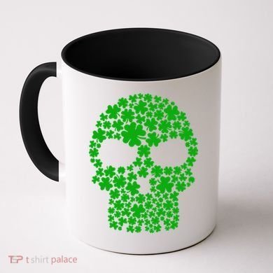 Irish Clovers St. Patrick's Day Skull Coffee Mug