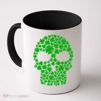 Irish Clovers St. Patrick's Day Skull Coffee Mug thumb 0