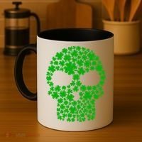 Irish Clovers St. Patrick's Day Skull Coffee Mug thumb 4