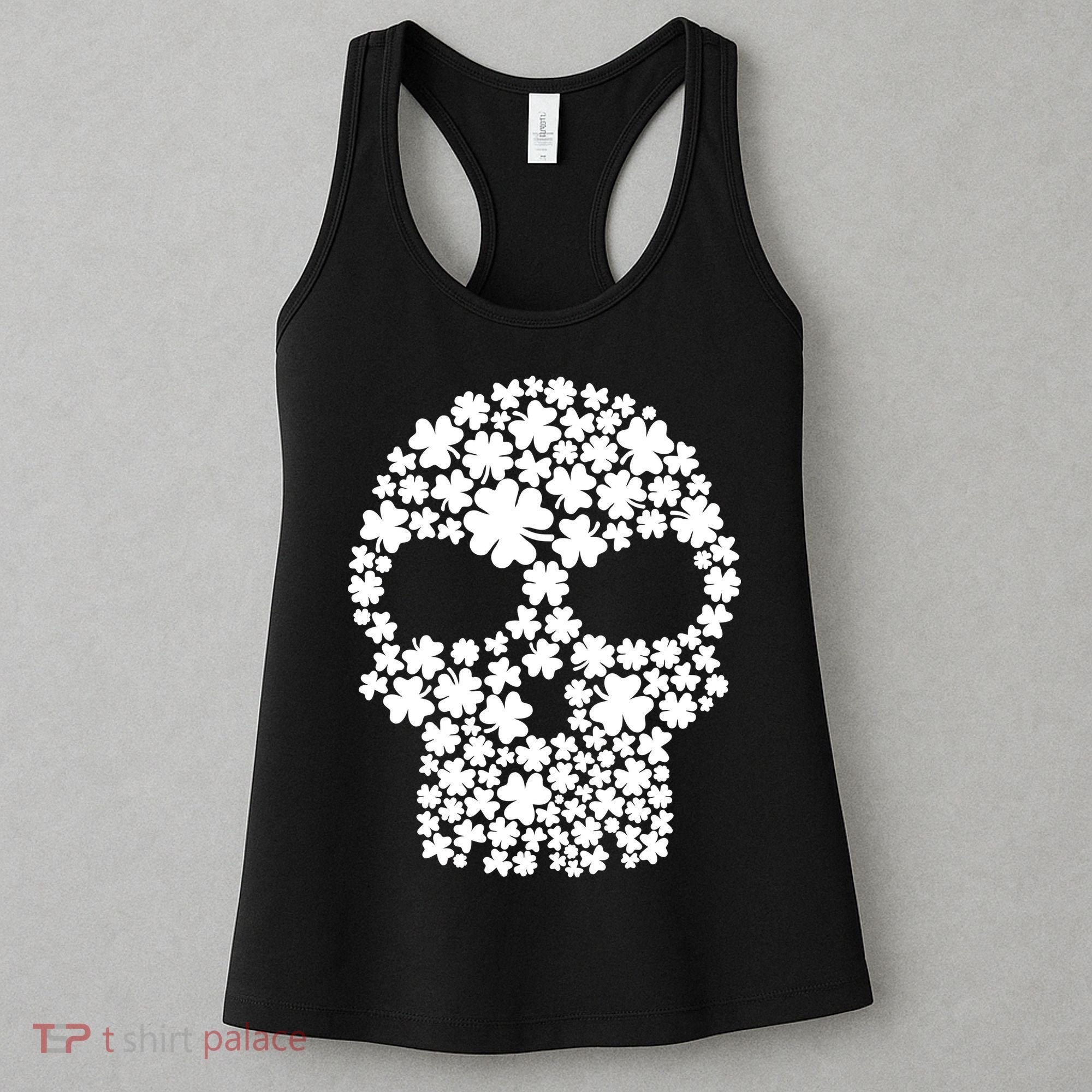 Irish Clovers St. Patrick's Day Skull Women's Tank Top