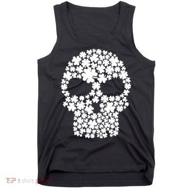 Irish Clovers St. Patrick's Day Skull Tank Top