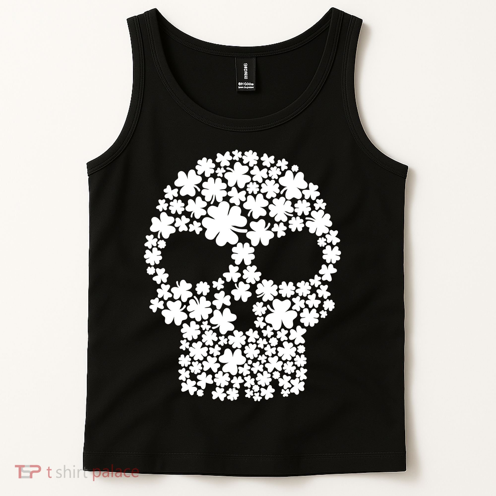Irish Clovers St. Patrick's Day Skull Tank Top
