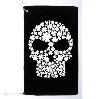 Irish Clovers St. Patrick's Day Skull Golf Towel