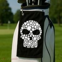 Irish Clovers St. Patrick's Day Skull Golf Towel thumb 2