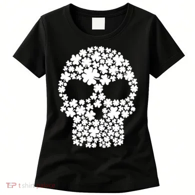 Irish Clovers St. Patrick's Day Skull Women's T-Shirt