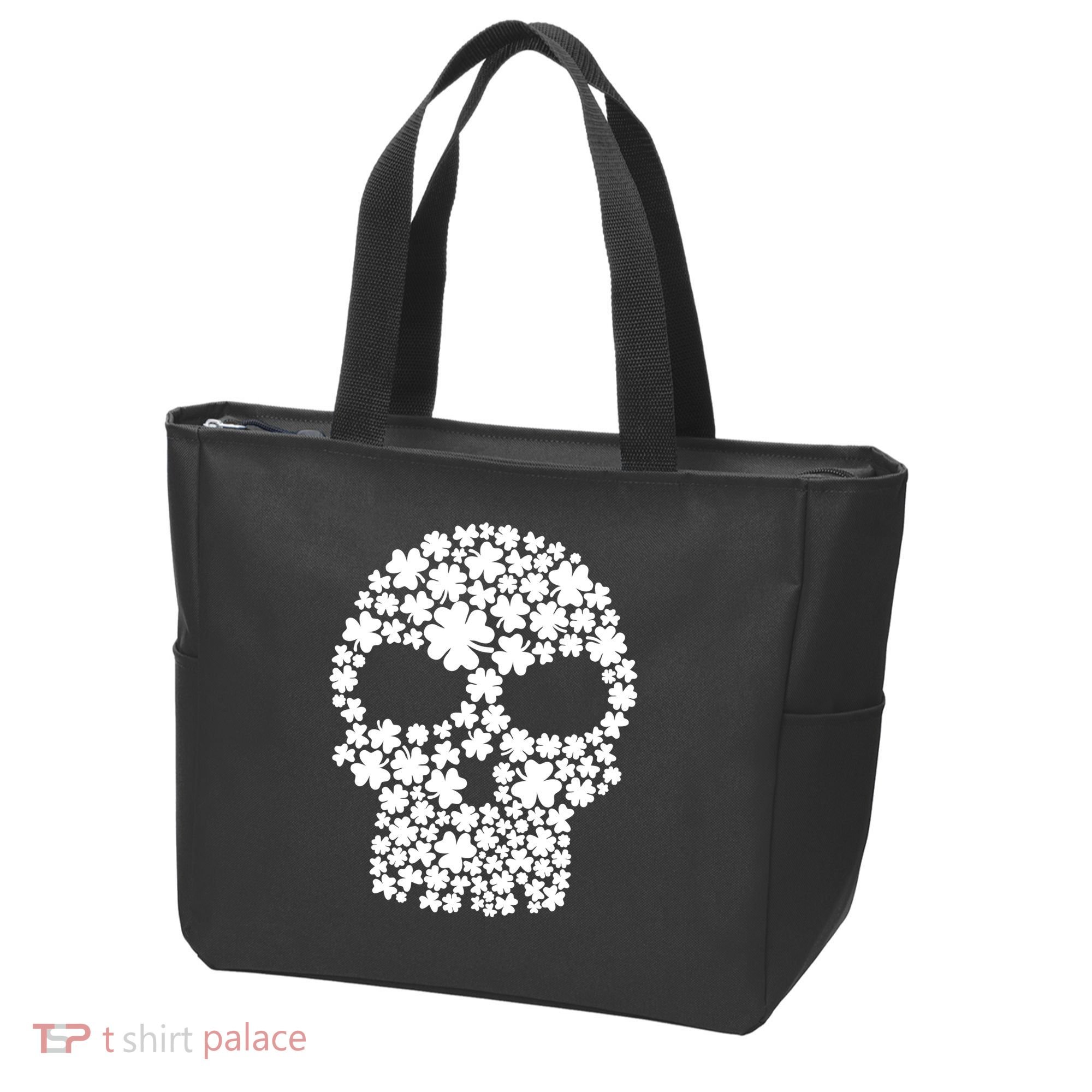 Irish Clovers St. Patrick's Day Skull Bag